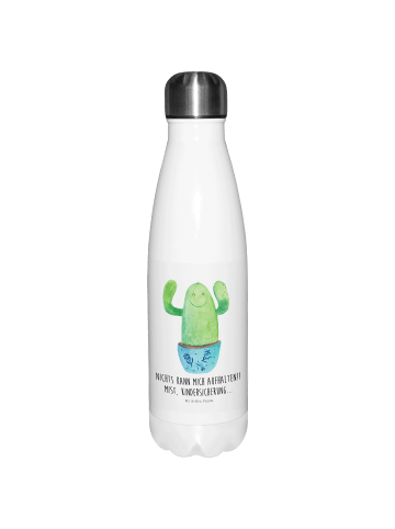 Mr. & Mrs. Panda Trinkflasche Kaktus Happy mit Spruch in Weiß