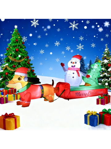 TDubhe Aufblasbarer Weihnachtsschneemann in Bunt 310x65x121 cm