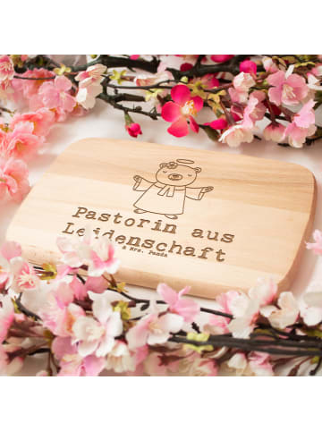 Mr. & Mrs. Panda Servierbrett Holz Pastorin Leidenschaft mit Spruch in Transparent