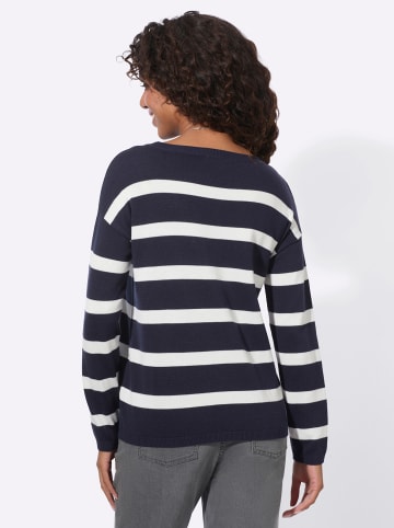 WITT WEIDEN Strickpullover in marine-ecru-geringelt