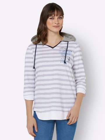 WITT WEIDEN 3/4-Arm-Shirt in weiß-hellgrau-bedruckt