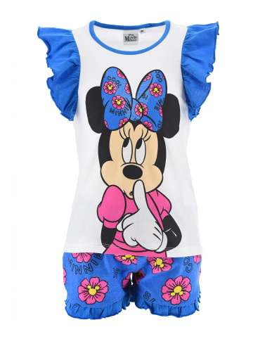 Disney Minnie Mouse 2tlg. Outfit: Schlafanzug Sommer Shirt und Hose in Blau