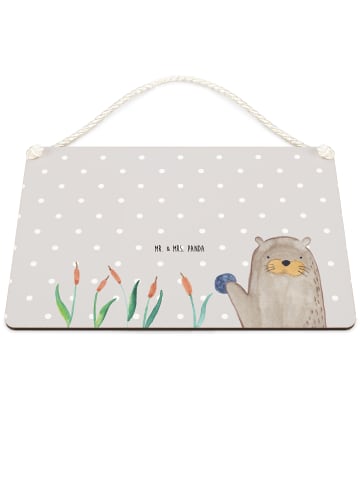Mr. & Mrs. Panda Schild Otter Stein ohne Spruch in Grau Pastell