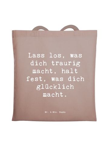 Mr. & Mrs. Panda totebag Spruch Verluste betrauern und loslassen... in Braun Pastell