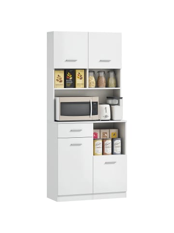 HOMCOM Küchenschrank-80L x 35B x 180H cm-Weiß