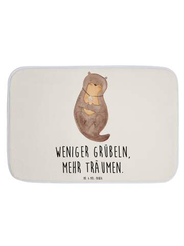 Mr. & Mrs. Panda Badezimmerteppich Otter Muschel mit Spruch in Weiß