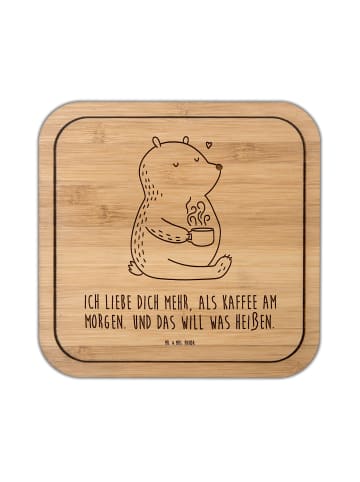 Mr. & Mrs. Panda Untersetzer Bär Morgenkaffee mit Spruch in Transparent