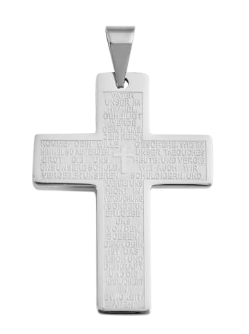 Adeliás Unisex Anhänger – Kreuz Kreuzanhänger aus Edelstahl in silber