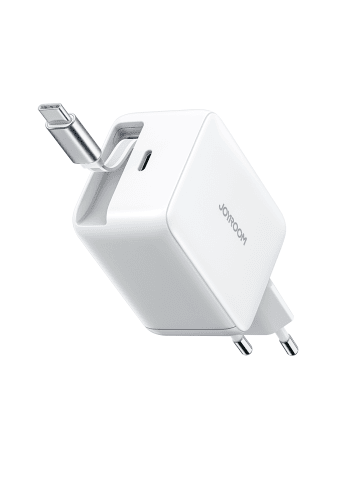 Joyroom JR-TCL06 67W GaN Ladegerät mit Einziehkabel Weiß