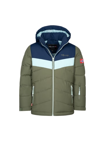 Trollkids Winterjacke "Gryllefjord" in Marine/Dunkle Olive/Kalte Minze