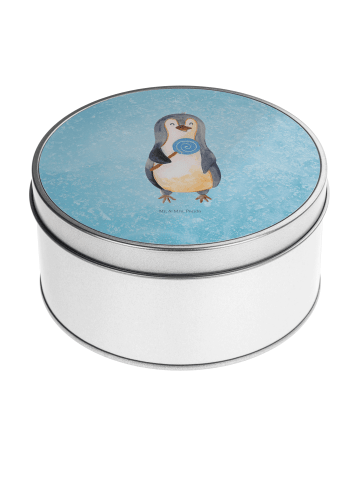 Mr. & Mrs. Panda Metalldose Rund Pinguin Lolli ohne Spruch in Eisblau