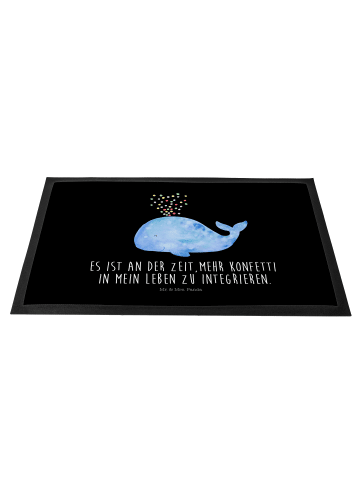 Mr. & Mrs. Panda Schmutzfangmatte Wal Konfetti mit Spruch in Schwarz