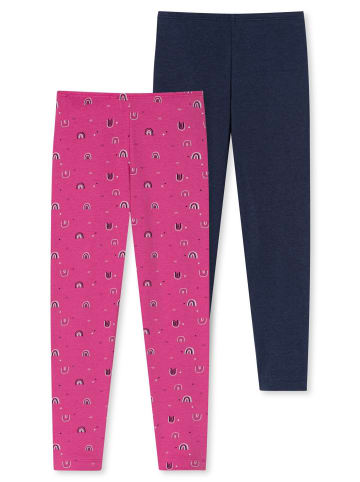 Schiesser Leggings 2er Pack in Pink/Dunkleblau