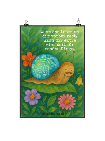 Mr. & Mrs. Panda Plakat Schnecke Sir Design mit Spruch in Weiß