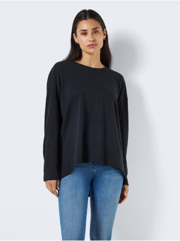 Noisy may Lockeres Langarm Basic Shirt NMMATHILDE in Schwarz-2