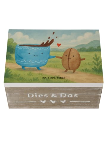 Mr. & Mrs. Panda Geschenkbox Kaffee Bohne Design ohne Spruch in Weiß