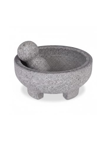 relaxdays Mörser mit Stößel in Grau - (H)9 x Ø 20 cm