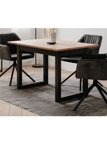 Furn.Design Esstisch Eiche Artisan, grau 120/160 cm, Küchentisch ausziehbar