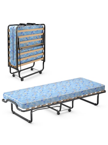 COSTWAY Gästebett 90x200cm mit Matratze in Blau