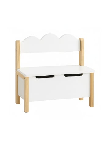 relaxdays Kinderbank in Weiß - (B)60 x (H)60 x (T)25 cm