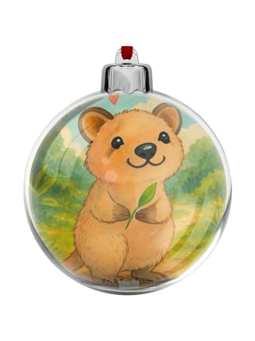 Mr. & Mrs. Panda Weihnachtskugel Quokka Happy Design ohne Spruch in Weiß