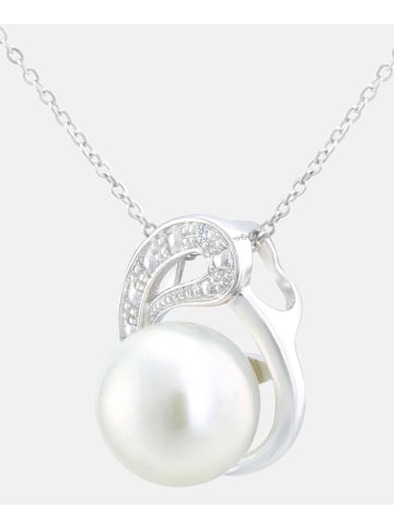 Diamant L'éternel Halskette mit Anhänger aus 375 Weißgold mit 0.01 Karat Diamant mit Perle in S...