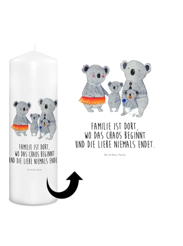 Mr. & Mrs. Panda Stumpenkerze Koala Familie mit Spruch in Weiß
