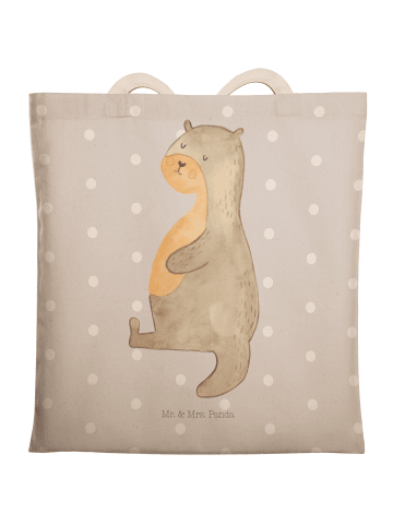 Mr. & Mrs. Panda Stofftragetasche Otter Bauch ohne Spruch in Grau Pastell