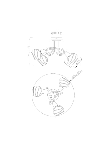 Globo lighting Deckenleuchte "ELLIOTT" in silver