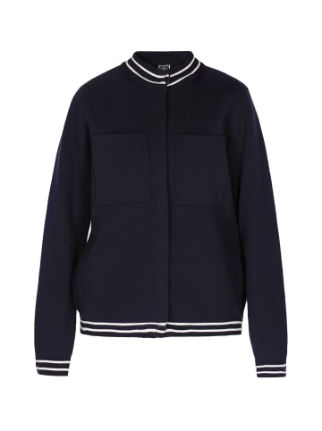 DreiMaster Maritim Cardigan in Marine Weiss Streifen