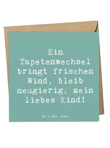 Mr. & Mrs. Panda Faltkarte Spruch Umzug neue Stadt mit Spruch in Meeresbrise