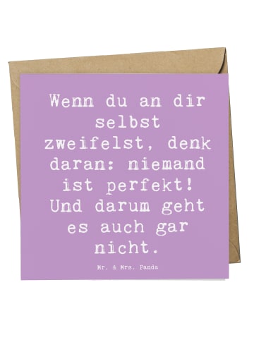 Mr. & Mrs. Panda Grußkarte Spruch Zweifel an sich selbst mit Spruch in Lavendeltraum