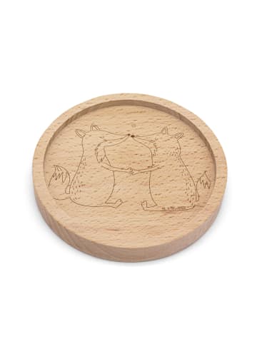 Mr. & Mrs. Panda Untersetzer Holz Füchse Liebe ohne Spruch in Transparent