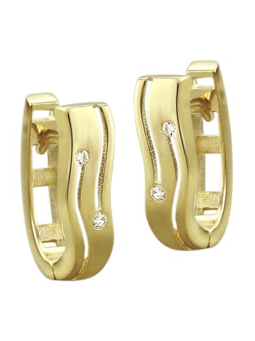 GoldDream Echtgold, 333er Gelbgold Damen Creolen Line Ohrring ca. 11mm ca. 14mm