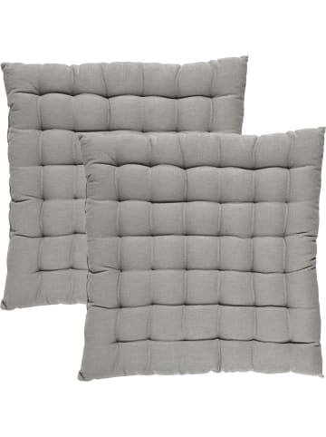 REDBEST Baumwolle Stuhlkissen 2er-Pack Tulsa in stein