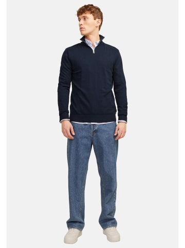 Jack & Jones Troyer Emil Knit in Dunkelblau / dunkelgrau