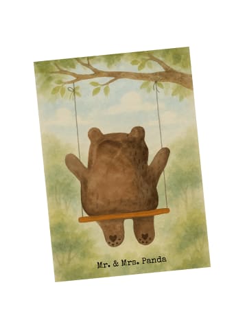 Mr. & Mrs. Panda Fotokarte Bär Schaukel Design ohne Spruch in Weiß