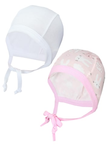 TupTam Unisex Baby Erstlingsmütze zum Binden 2er Pack in hellrosa