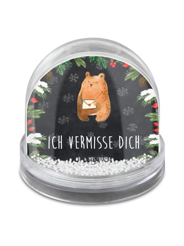 Mr. & Mrs. Panda Schneekugel Bär Vermissen mit Spruch in Kreidetafel