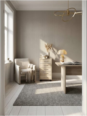 KADIMA DESIGN Rollcontainer Holz | 5 Schubladen, Melaminbeschichtet, Mobil in Beige