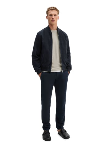 Marc O'Polo Lederjacke regular in Dark Navy