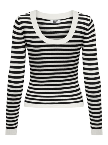 JACQUELINE de YONG Dünnes Rippstrick Langarm Shirt Basic Longsleeve JDYPLUM in Weiß