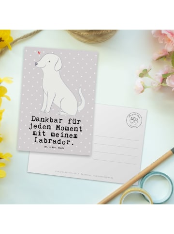 Mr. & Mrs. Panda Postkarte Labrador Moment mit Spruch in Grau Pastell