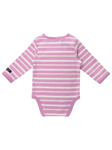 Villervalla Body Langarm Stripes in flamingo