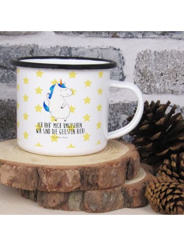 Mr. & Mrs. Panda Kaffeetasse Einhorn Mann mit Spruch in Weiß