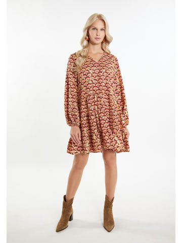 IZIA Damen Kleid in Kamel Mehrfarbig
