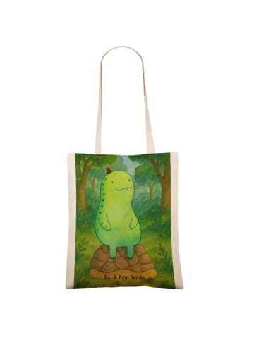 Mr. & Mrs. Panda Tote Bag Schildkröte Pause Design ohne Spruch in Weiß