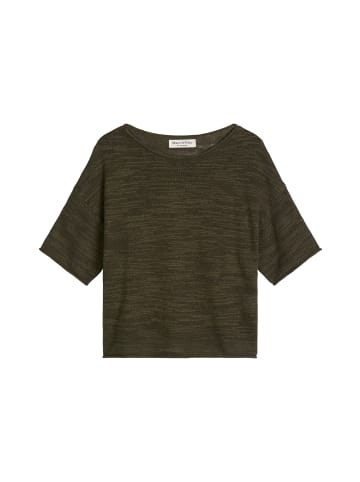 Marc O'Polo Slub-Kurzarm-Pullover loose in Linen Beige