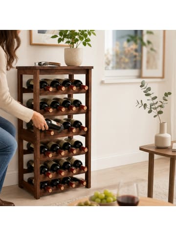 relaxdays Weinregal in Braun - (B)40 x (H)82 x (T)24 cm