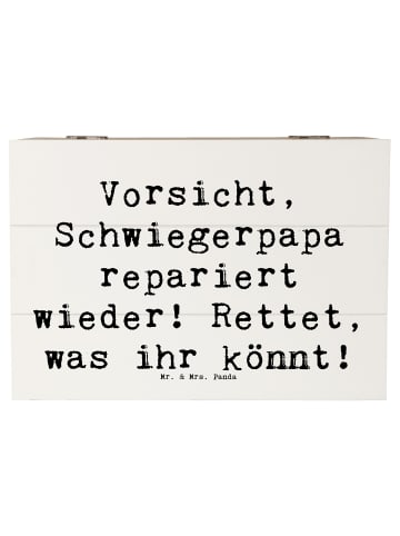 Mr. & Mrs. Panda Erinnerungsbox Spruch Schwiegerpapa Repariert m... in Weiß